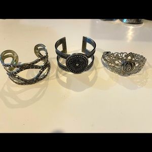 3 Beautiful Silver Bracelets